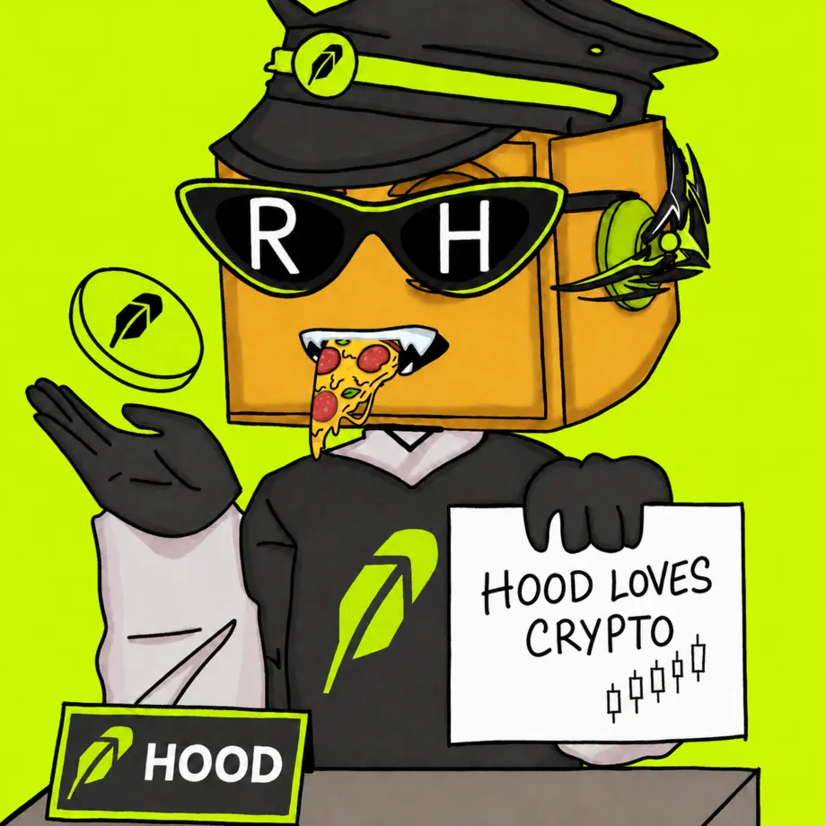 HOODES character celebrating crypto